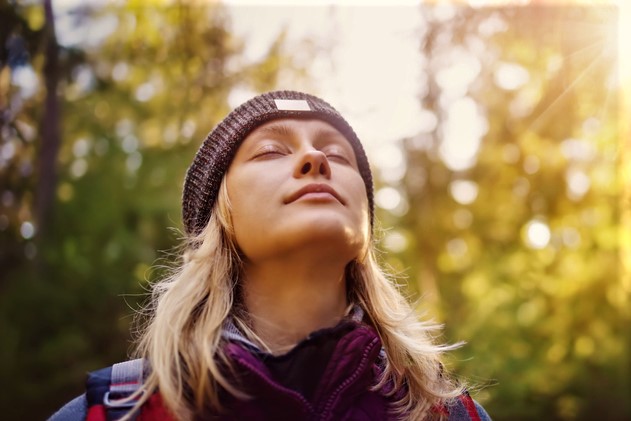 Young,Woman,Hiking,And,Going,Camping,In,Nature.,Person,With
